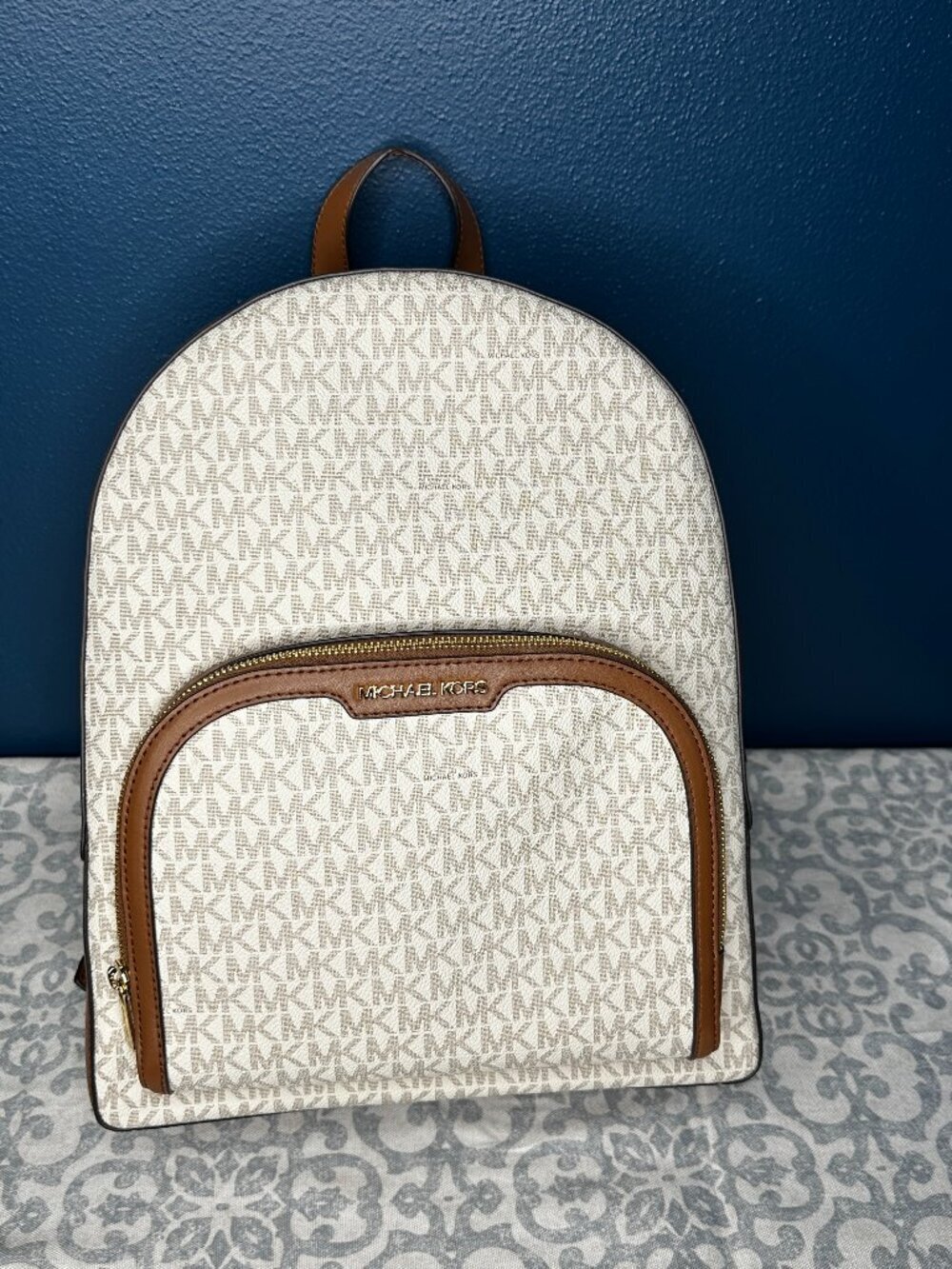 NWOT Michael Kors Large Jaycee Backpack in Vanilla with Gold Hardware - Picture 1 of 11